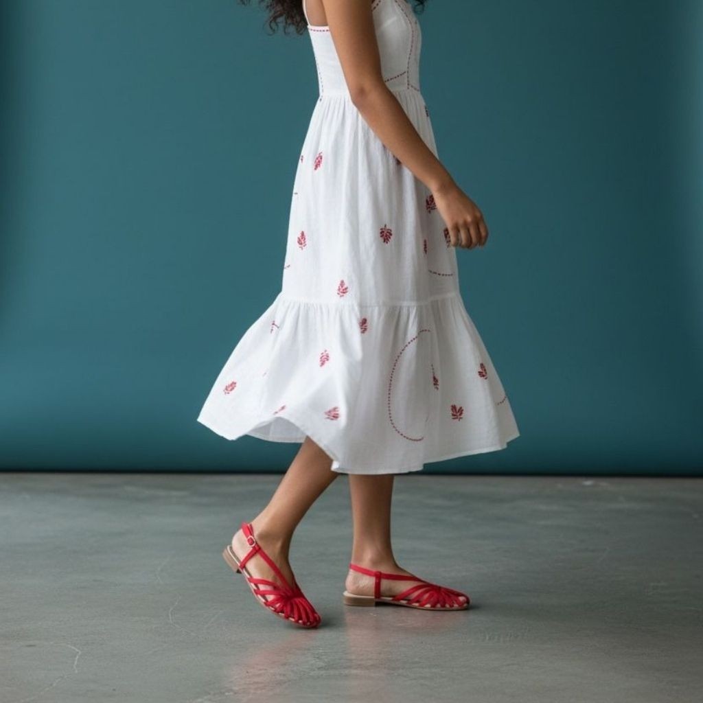 Ne&Ve Shoes Kahve Yılan Biye Kadın Günlük Sandalet