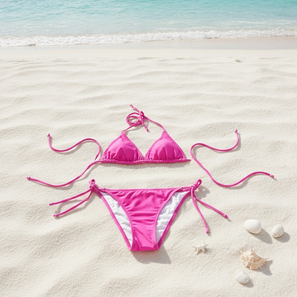 Bonbon Kadın Plaj Giyim Fuşya Bikini Takım BB2596