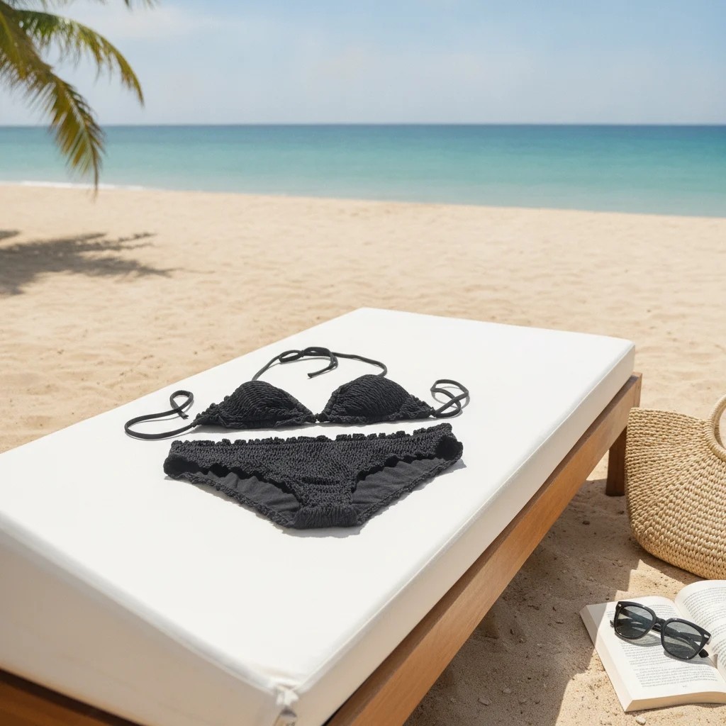 Bonbon Kadın Plaj Giyim Siyah Renk Bikini Takım BB2638 görsel 3