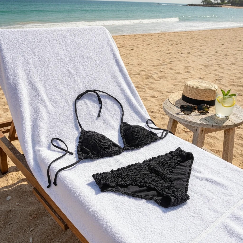 Bonbon Kadın Plaj Giyim Siyah Renk Bikini Takım BB2638 görsel 4