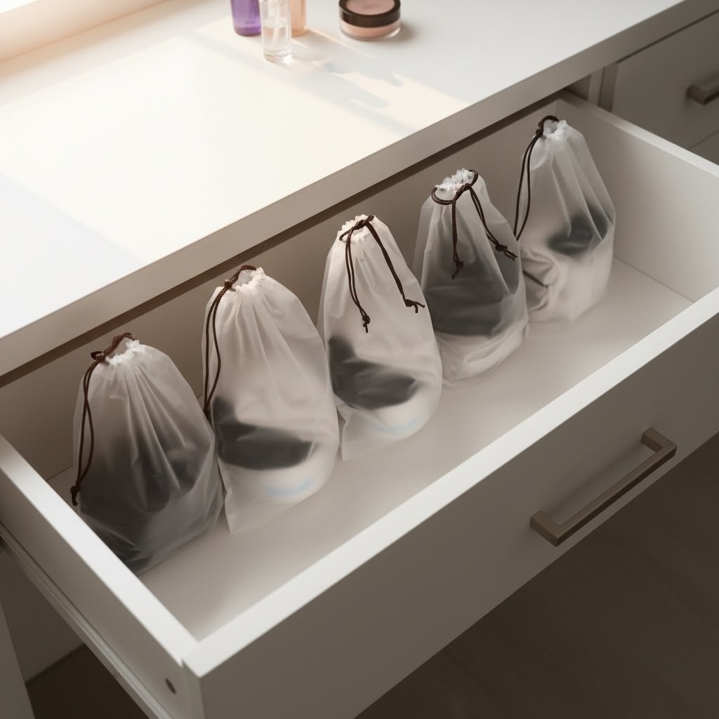 Meapuff 5li Set 20*30CM (Small) Büzme Ipli Su Geçirmez Kozmetik Plaj Çantası görsel 2
