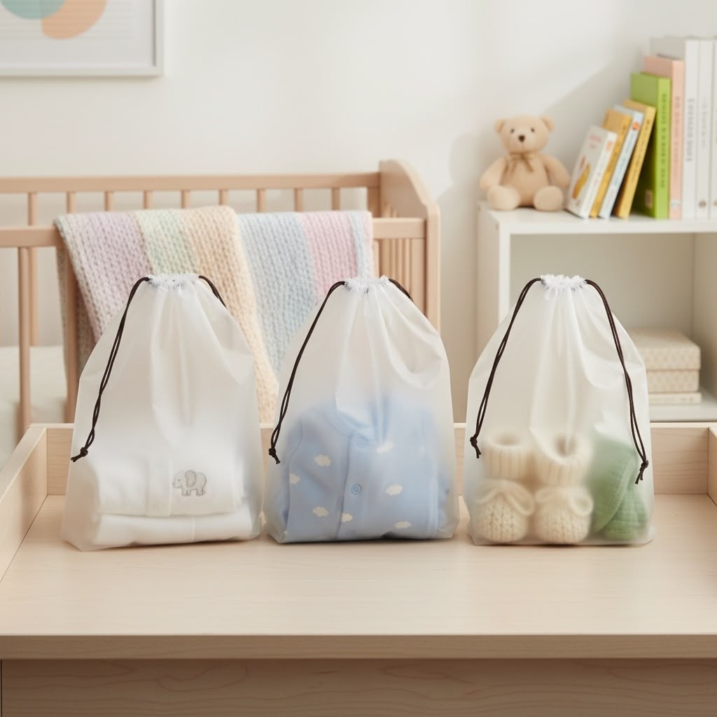 Meapuff 3lü Set 20*30CM (Small) Su Geçirmez Büzme İpli Tatil Çantası görsel 7