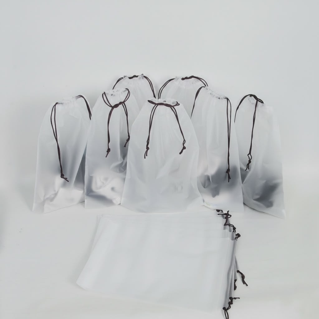 Meapuff 10LU Set 25*35CM (Medium) Su Geçirmez Büzme İpli Tatil Çantası görsel 5