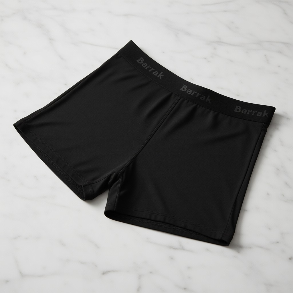 Berrak Erkek 6'lı Siyah Modal Likralı Kalın Kemerli Boxer-Short Düz Desenli görsel 2