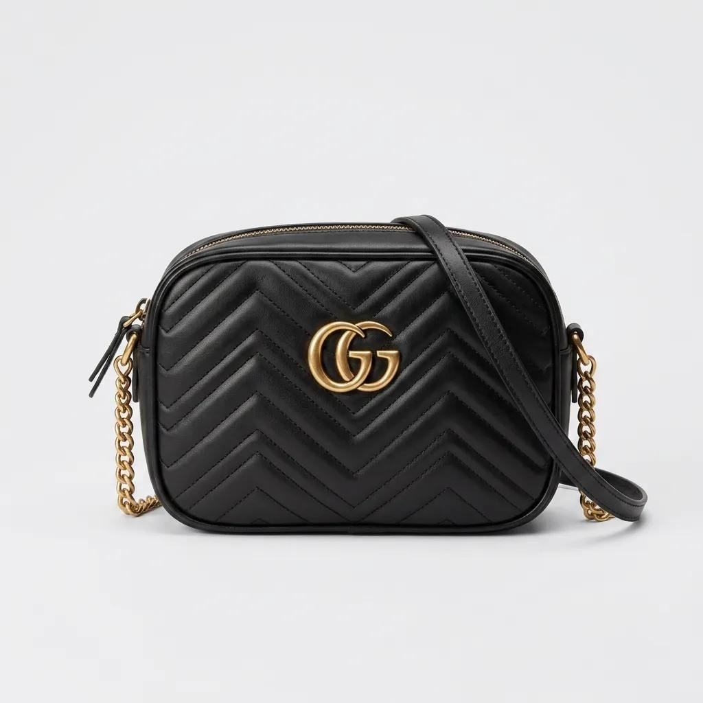 Lisinya Siyah Kapitone Omuz ve Çapraz Askılı Kadın Çanta Gold Aksesuarlı 20X15 cm - Lisinya