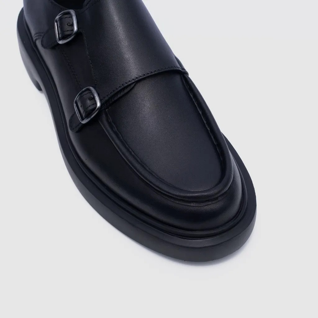 Togo Siyah Cilt Erkek Monk Ayakkabı [TG052268] görsel 3