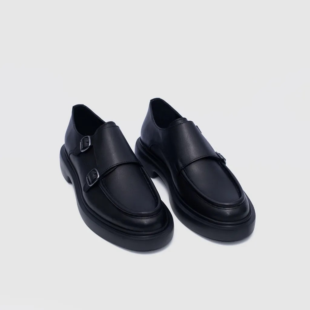 Togo Siyah Cilt Erkek Monk Ayakkabı [TG052268] görsel 4