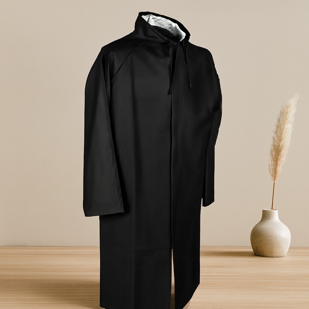 Akıllı Bayi Umut Collection Kapüşonlu Çıtçıtlı Eva Yağmurluk (Siyah)