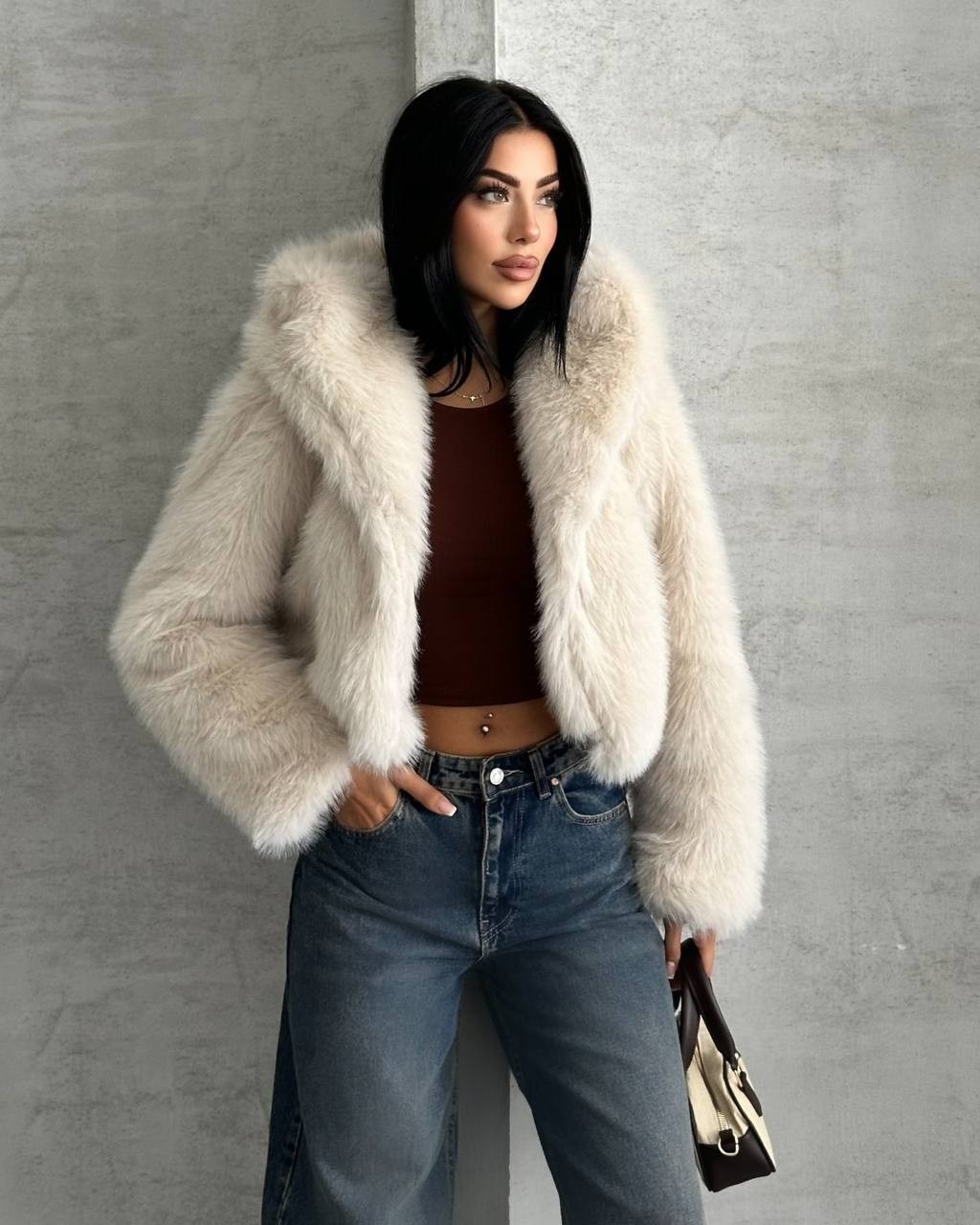 Premium Ithal Kapşonlu Muadil Model Harika Kürk