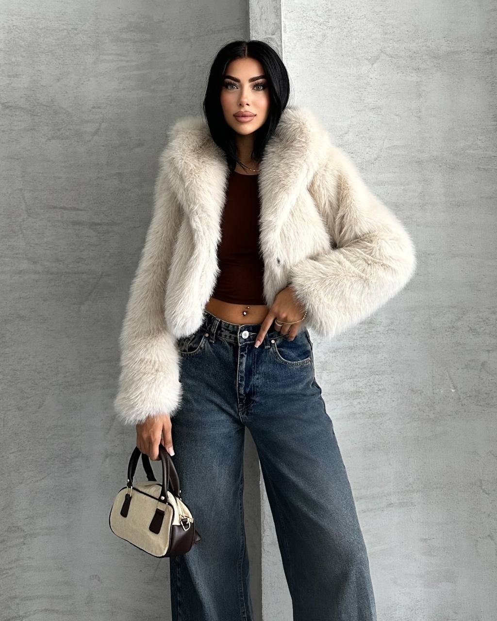 Premium Ithal Kapşonlu Muadil Model Harika Kürk görsel 3
