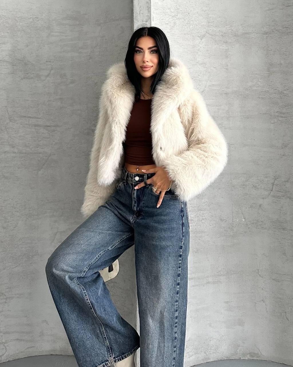 Premium Ithal Kapşonlu Muadil Model Harika Kürk görsel 5