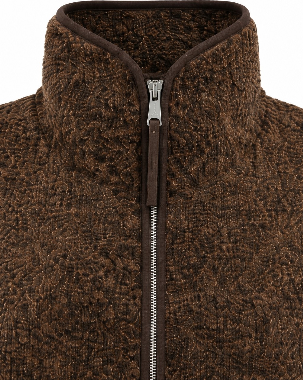 Mixray 4984 Kadın Fermuarlı Önden Cepli Yumuşak Dokulu Dik Yaka Polar Sweatshirt Kahve görsel 7