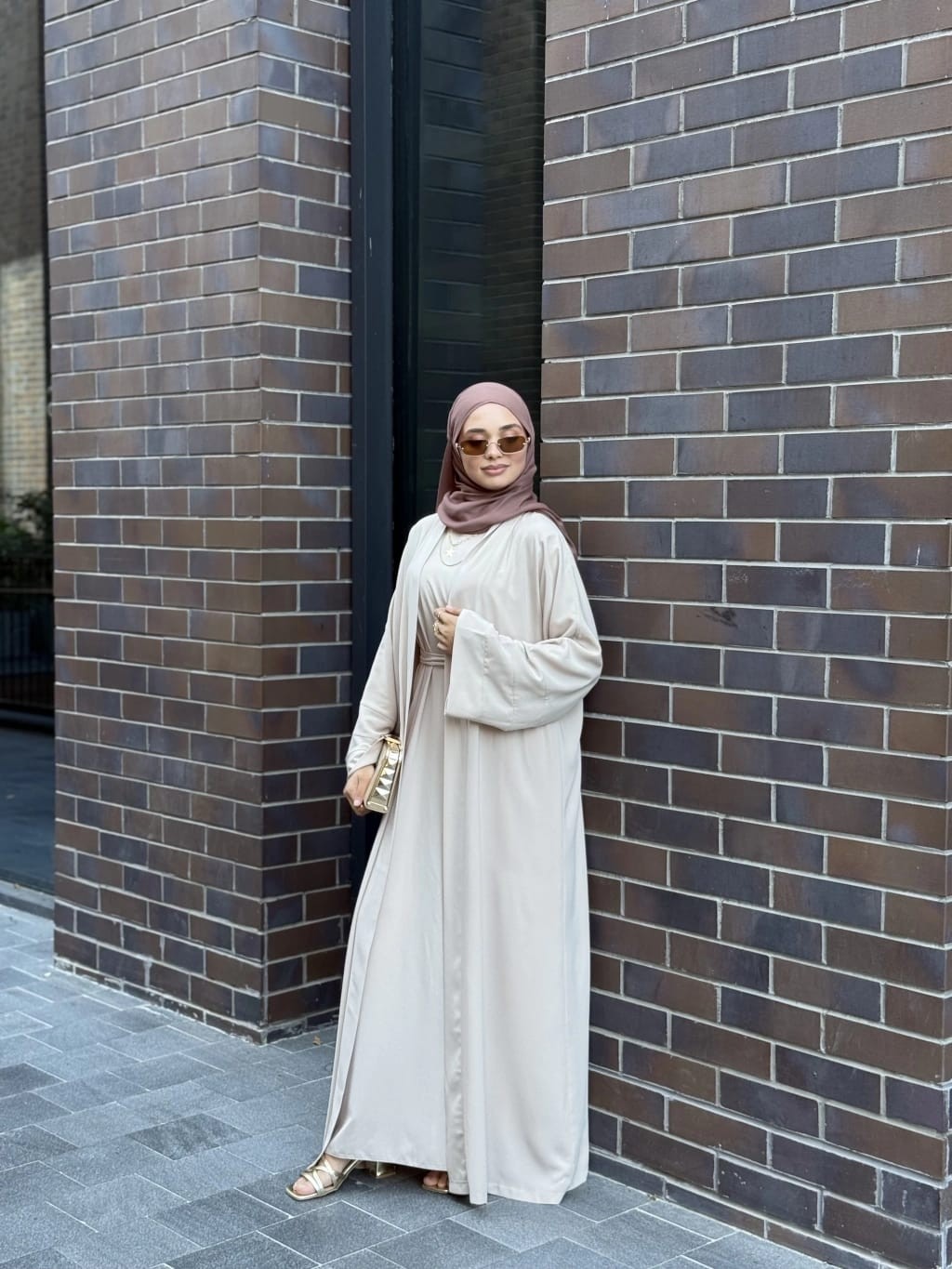 Zeynep Uyanık Klasik Krep Ikili Abaya Takım görsel 8