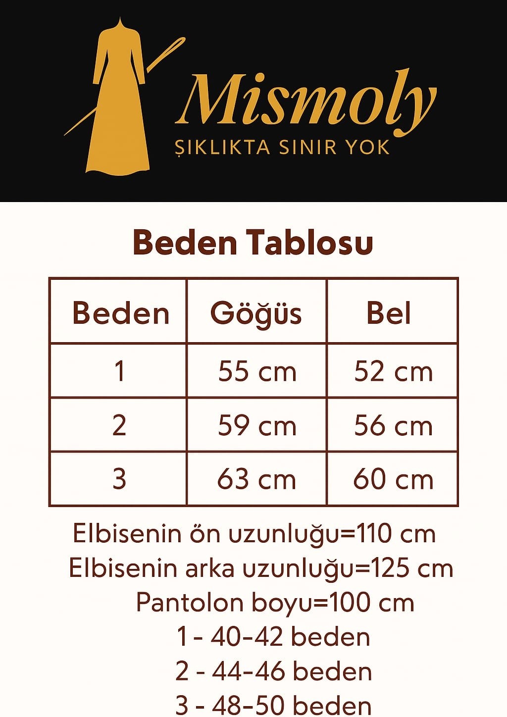 Mismoly Tesettür Ikili Takım Uzun Tunik Bol Paça Pantolon görsel 7