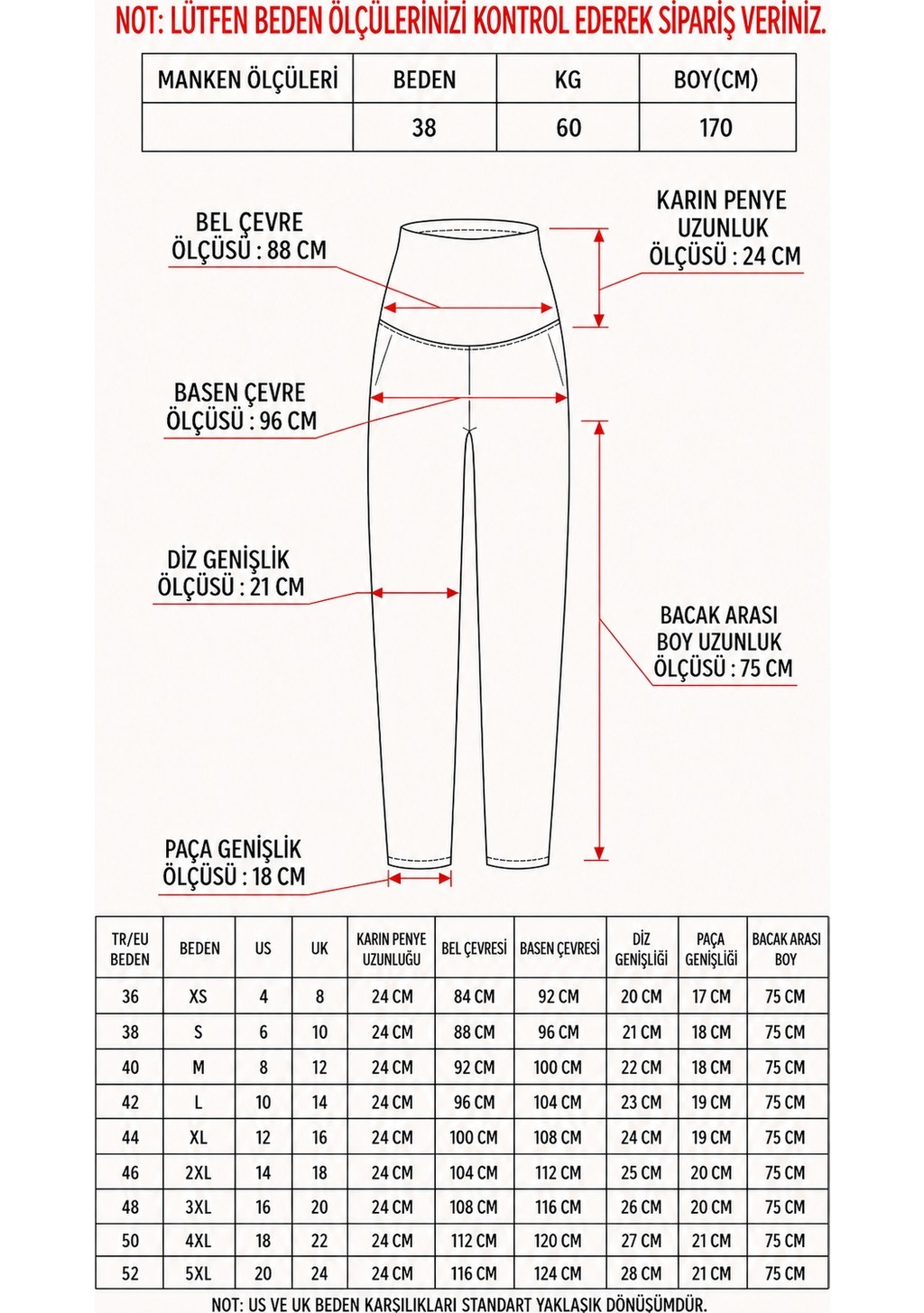 BirBal Butik Hamile Giyim Bel Ayarlanabilir Bilek Boy Iki Iplik Lycra Penye Pantolon görsel 2