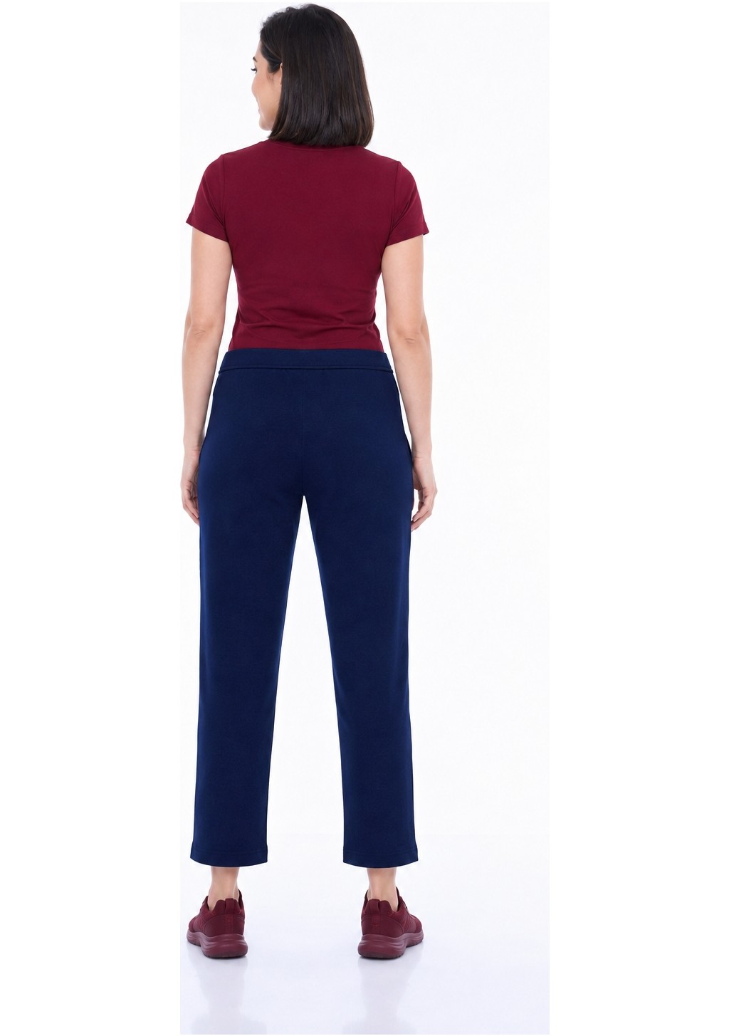 BirBal Butik Hamile Giyim Bel Ayarlanabilir Bilek Boy Iki Iplik Lycra Penye Pantolon görsel 8