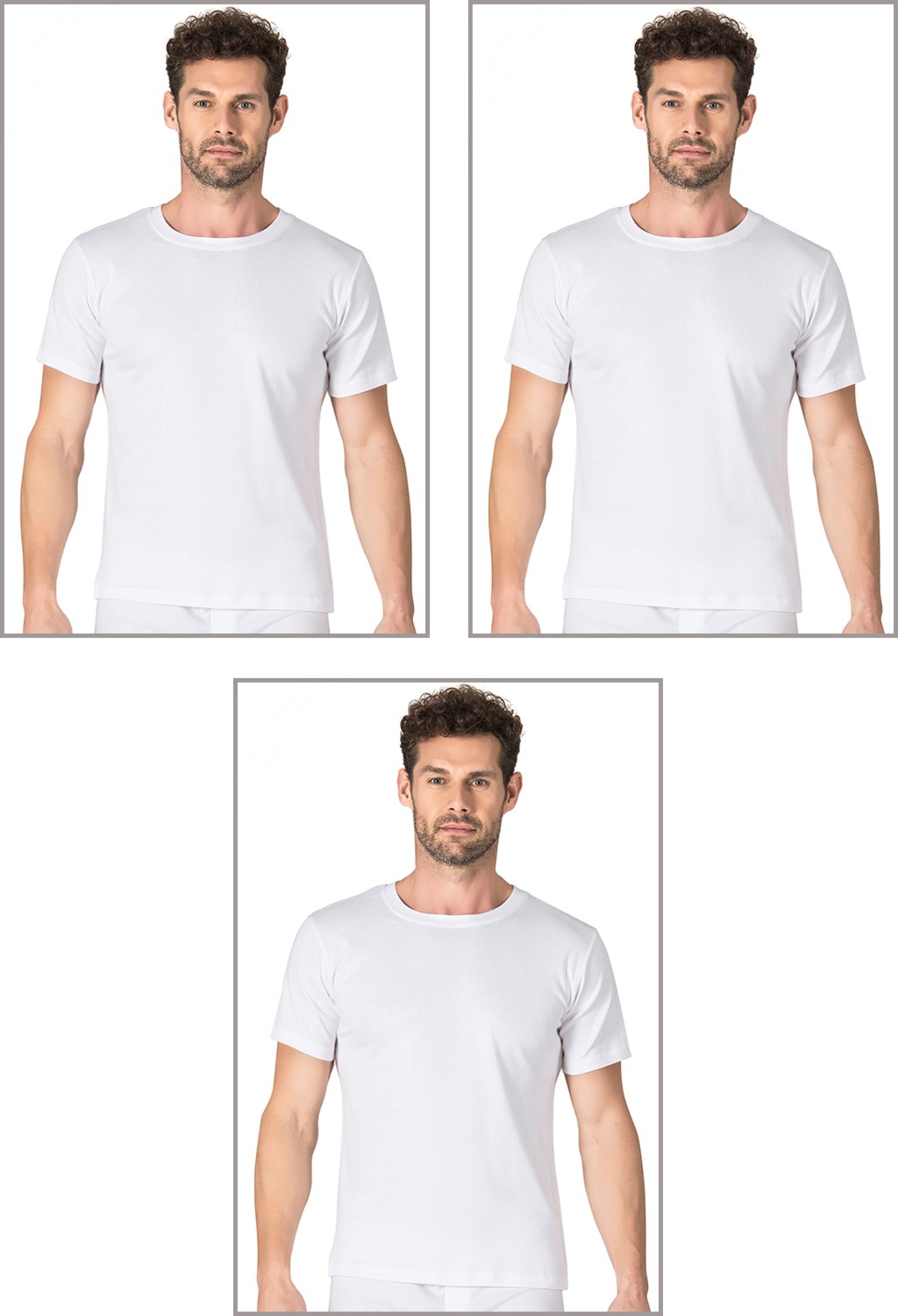 Özkan Underwear Özkan 0116 3'Lü Paket Erkek Ribana Esnek Rahat Kapalı Yaka Yarım Kol Atlet Fanila görsel 6