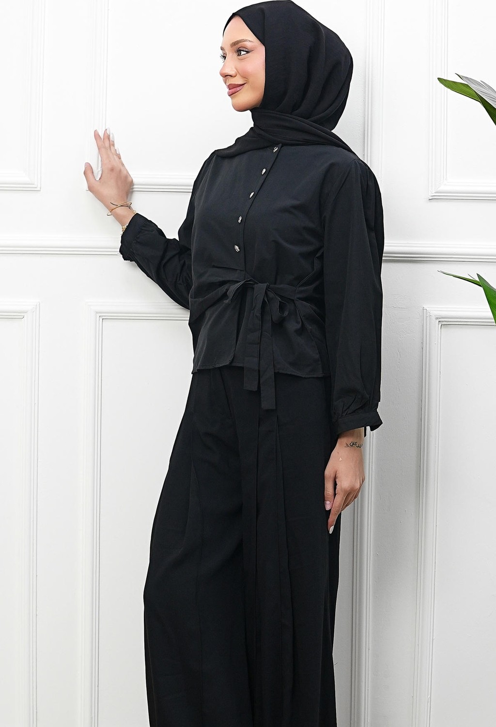 İmaj Butik Bebe Mavi Yandan Bağlamalı Gömlek