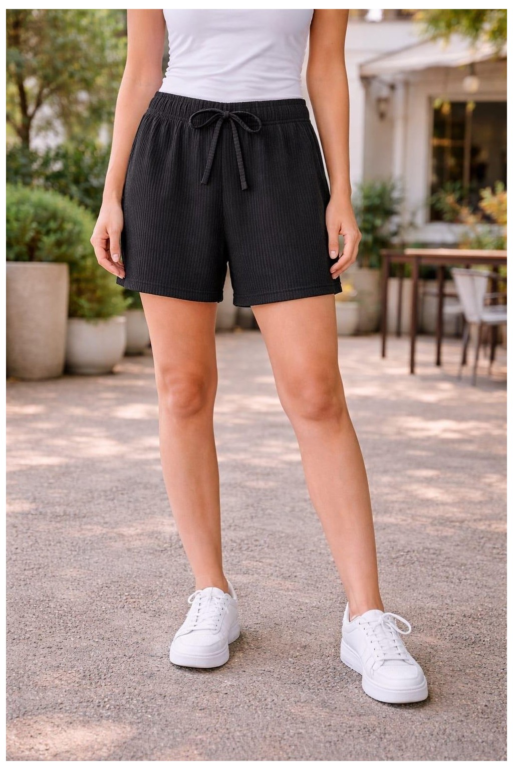 Org Marka Store Fleur 3 Lu Set Bel Lastıklı Sus Bagcıklı Cepsız Trıl Trıl Penye Short görsel 4