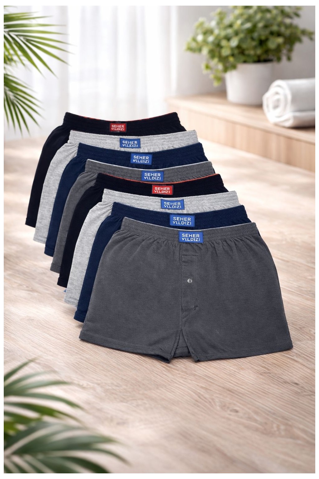 Seher Yıldızı Erkek Penye Boxer 8'li Set görsel 3