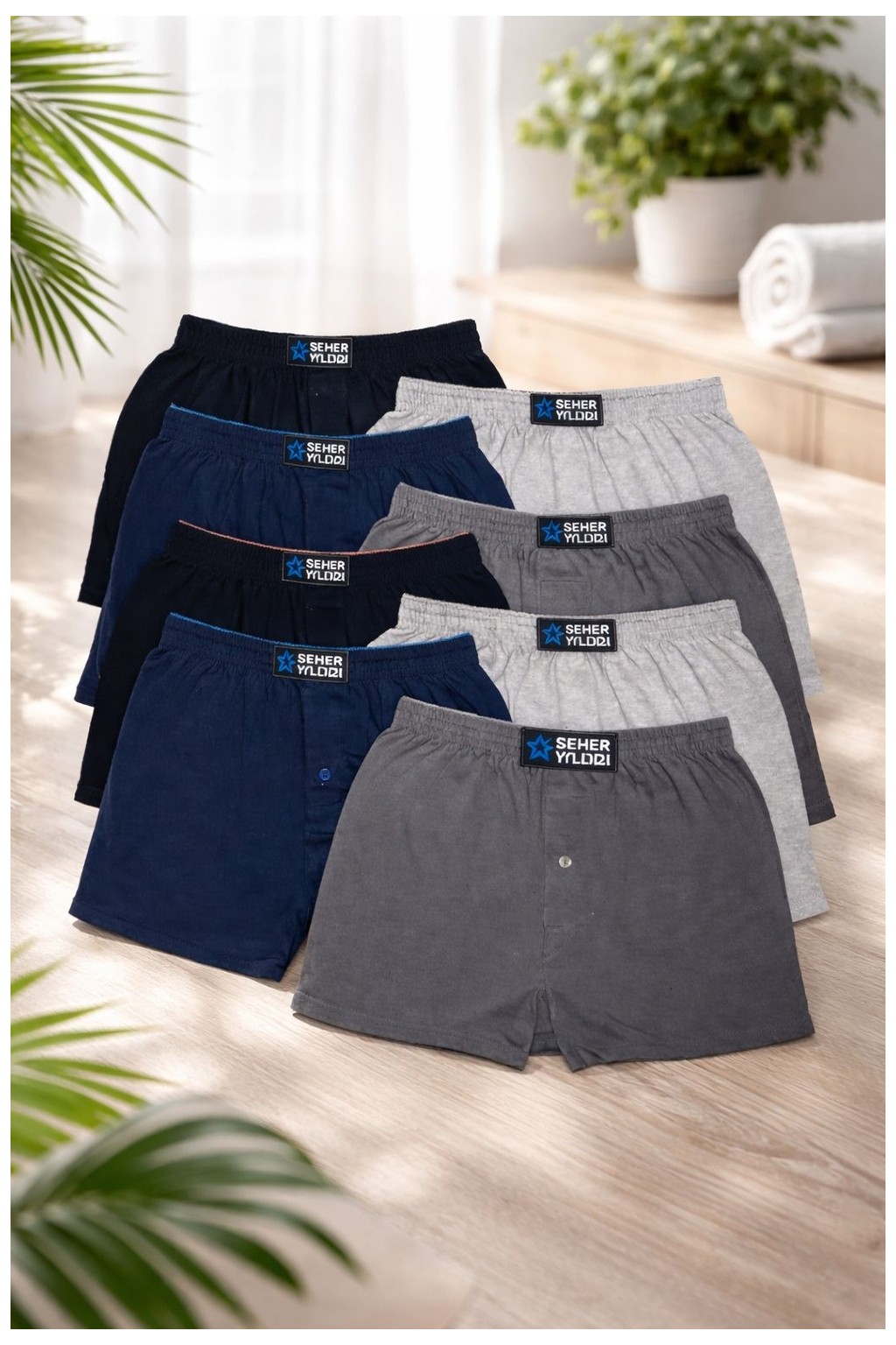 Seher Yıldızı Erkek Penye Boxer 8'li Set görsel 4