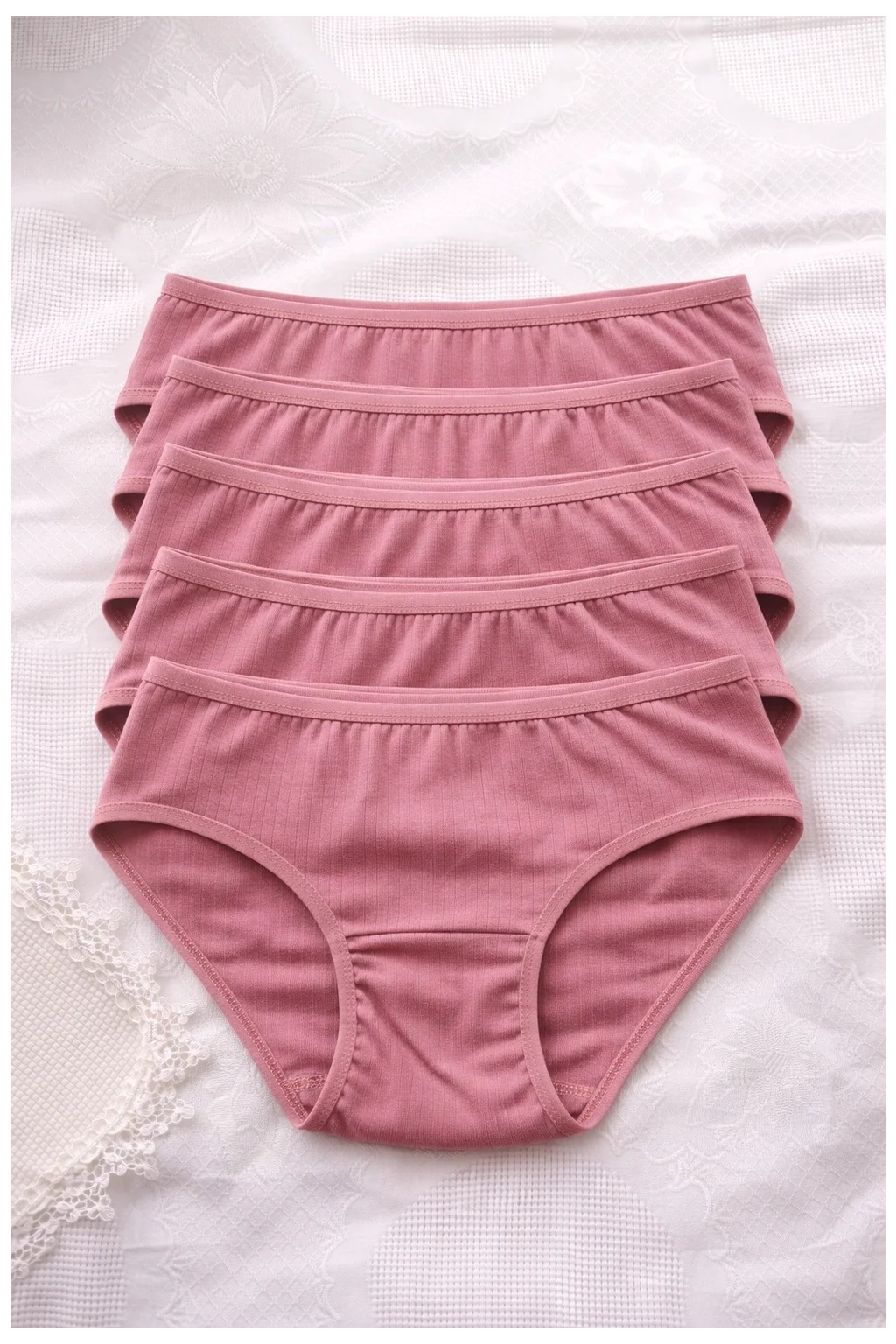 Süsen Lingerie 5li Karışık Renk Kadın Ribana Pamuklu Bato Külot, Kadın Yüzde Yüz Pamuklu Bato Külot görsel 2
