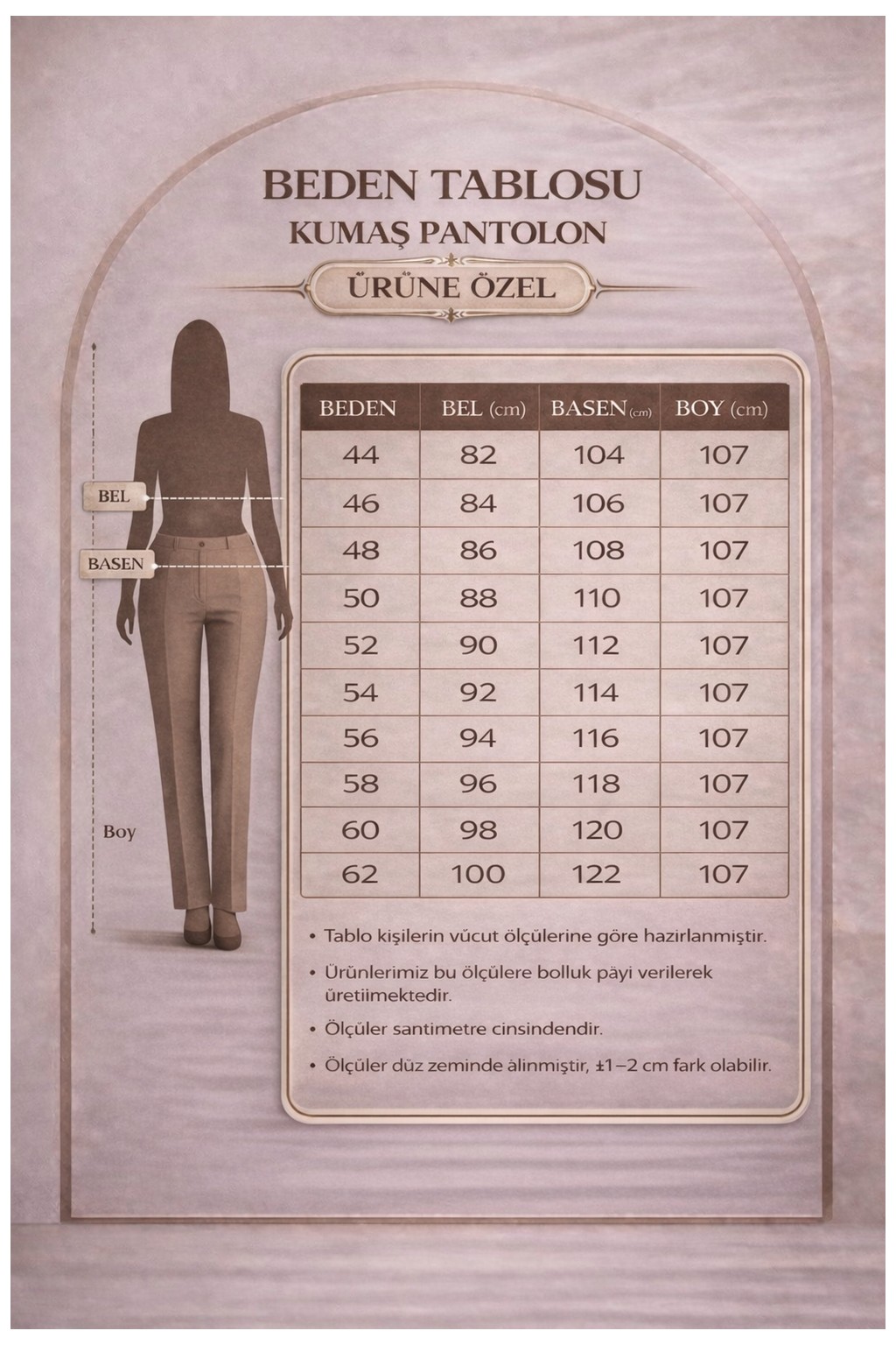 Rmg Büyük Beden Vizon Kumaş Pantolon görsel 2
