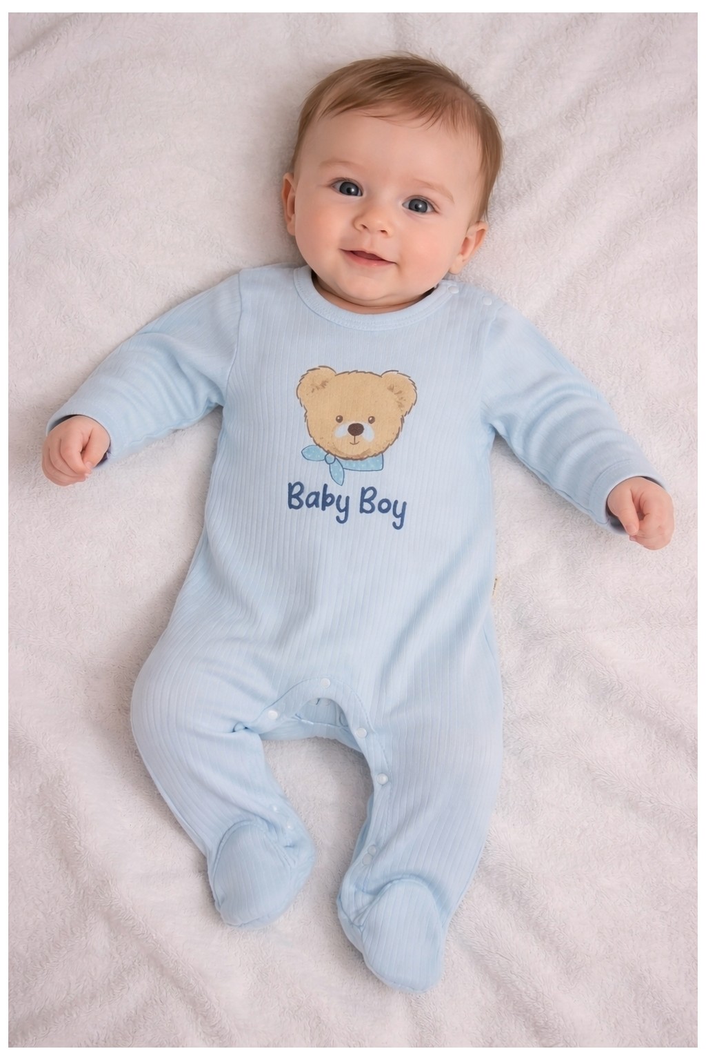 My Baby Kumsal CAYZEN Erkek Bebek Şapkalı Tulum 2li Set 0 - 3 ay 1097