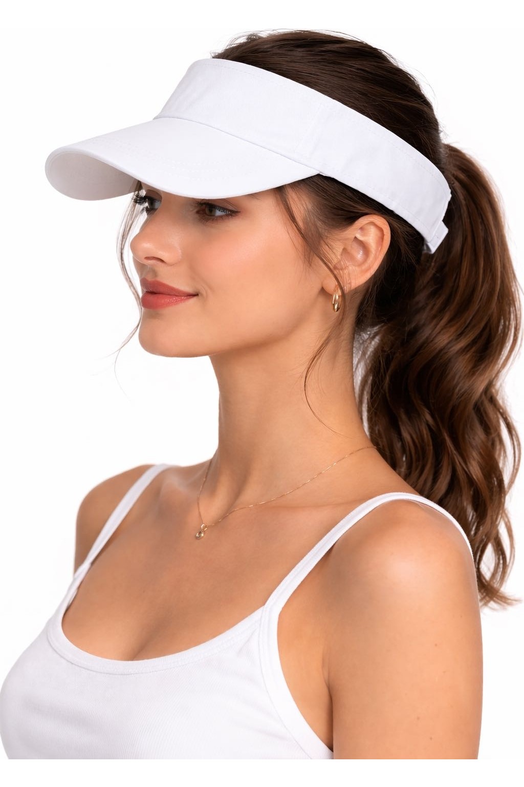 CosmoOutlet Siyah Kadın Spor Vizör Şapka Yazlık Güneşlik Ayarlanabilir Açık Üst Plaj Tenis Koşu Şapkası