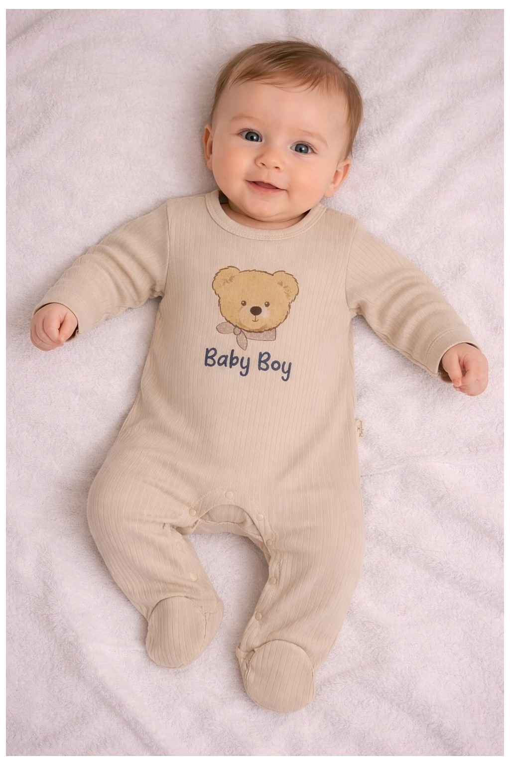 My Baby Kumsal CAYZEN Erkek Bebek Şapkalı Tulum 2li Set 1097