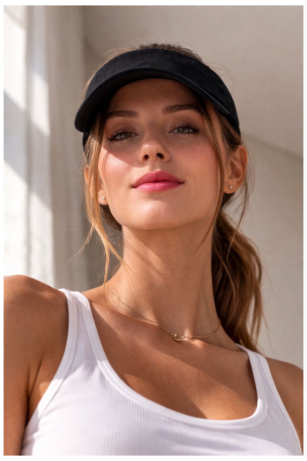 CosmoOutlet Siyah Kadın Spor Vizör Şapka Yazlık Güneşlik Ayarlanabilir Açık Üst Plaj Tenis Koşu Şapkası görsel 3