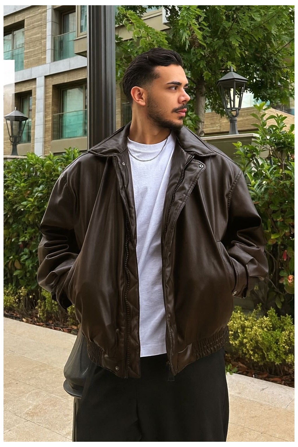 Çerme Vintage Erkek Oversize Siyah Deri Ceket görsel 6