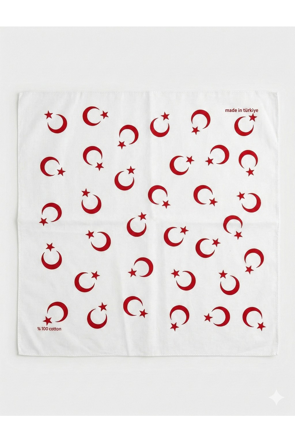 Sibel Günay Butik Türk Bayraklı Kırmızı Fular / Bandana | Unisex | 52*53 cm görsel 6