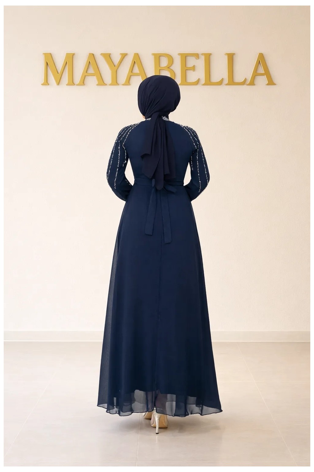 MayaBella Maya Bella Kolları Işlemeli Tesettür Abiye görsel 6
