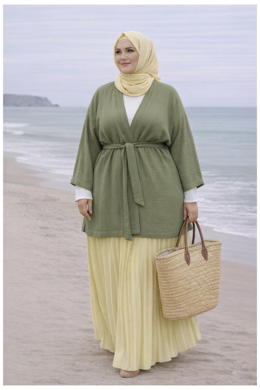Cng Moda Büyük Beden Muslin Kimono