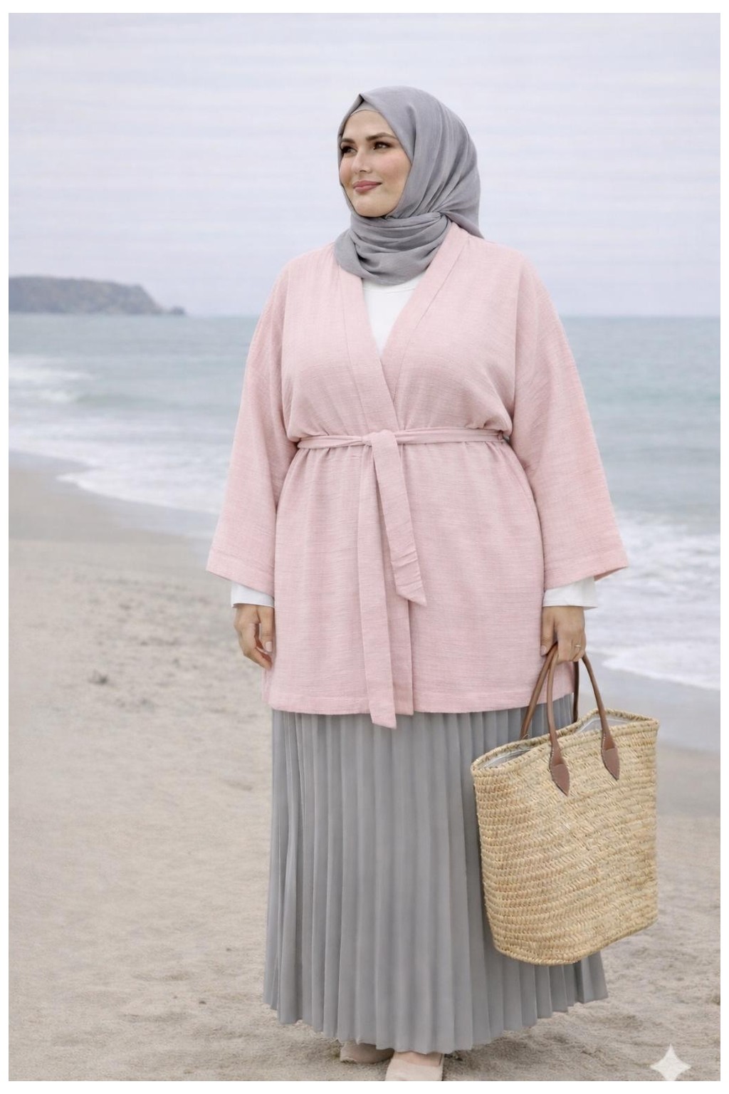 Cng Moda Büyük Beden Muslin Kimono