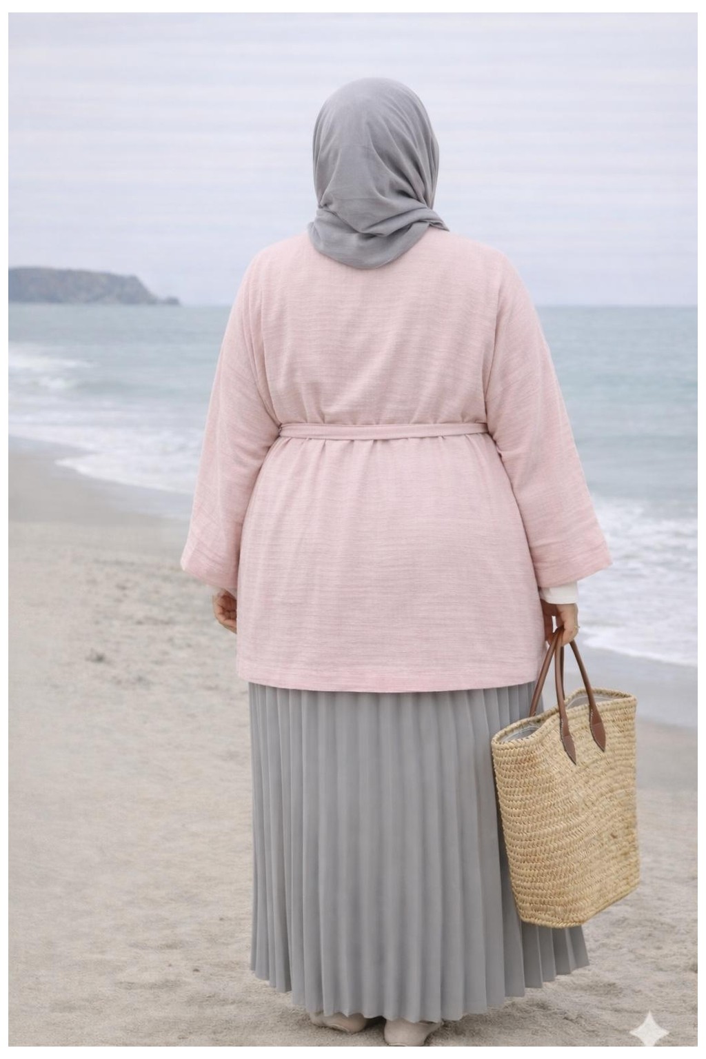 Cng Moda Büyük Beden Muslin Kimono görsel 3