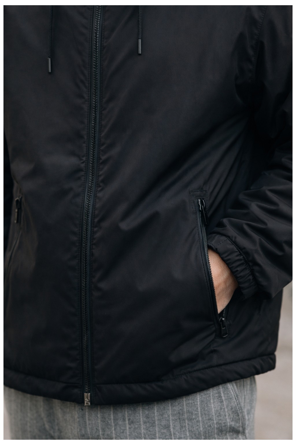 Damga Erkek Cepli Elite Comfort Astarlı Siyah Yağmurluk & Rüzgarlık görsel 2