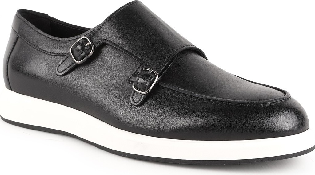 LBR Libero Lbr H1010 Hakiki Deri Çift Kemer Tokalı Kontrast Taban Erkek Smart Casual Loafer Ayakkabı