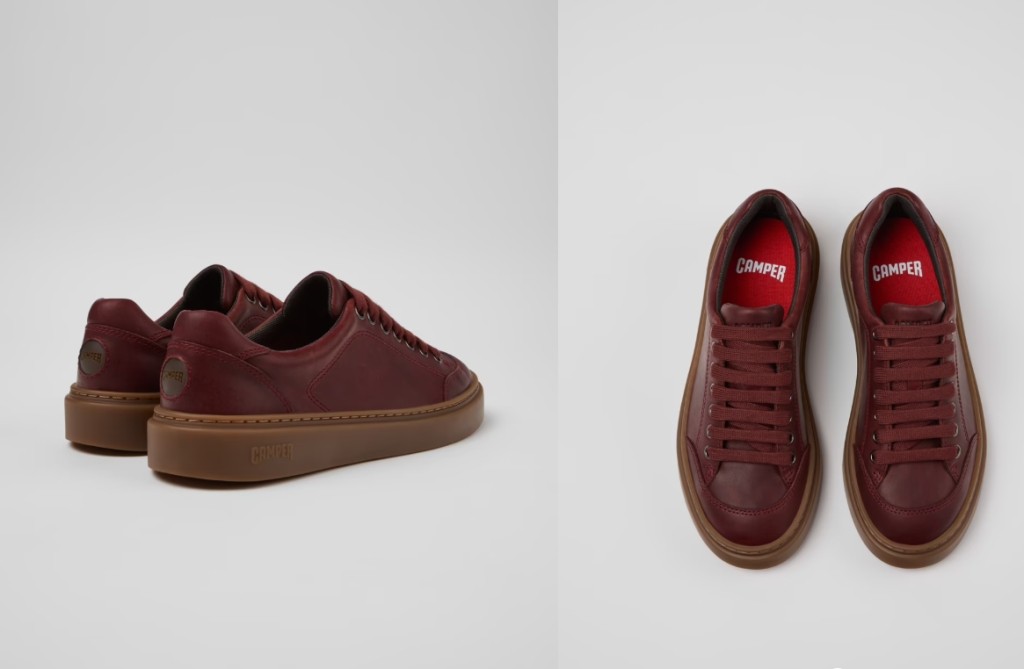 Camper Runner Twentyfive Kadınlar Için Bordo Deri Spor Ayakkabılar. görsel 2