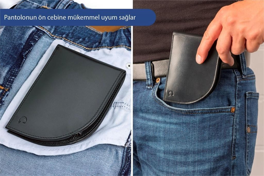 Saban Erkek Ön Cep Cüzdanı Siyah görsel 3