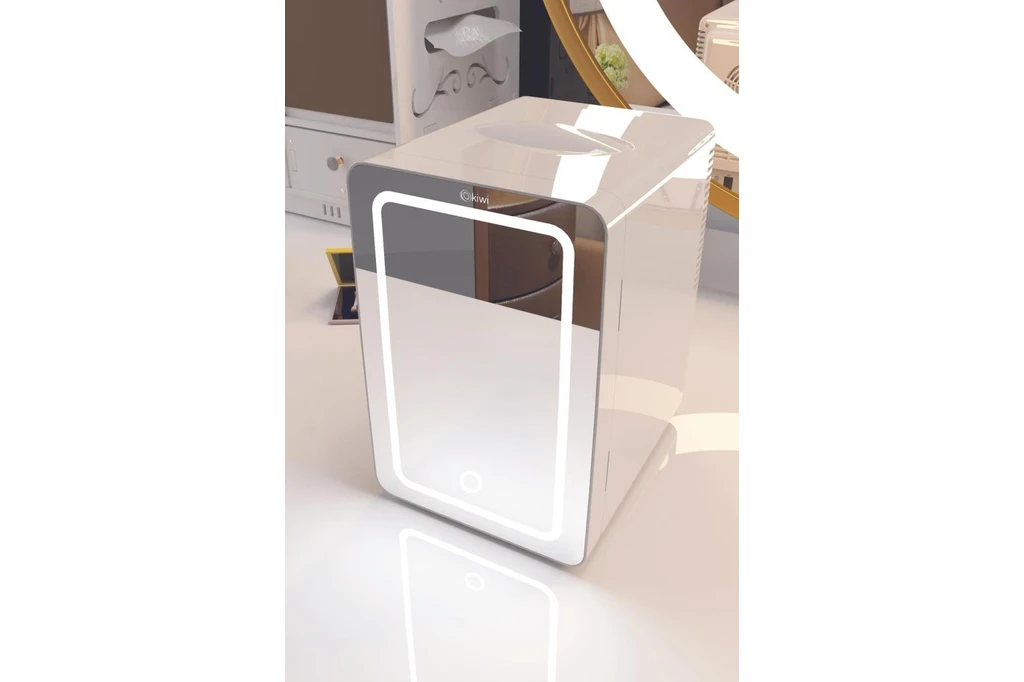 Resim KRF-2505 LED Işıklı Taşınabilir Soğuk - Sıcak Ayarlı Kozmetik Mini Buzdolabı 