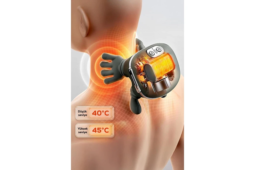 Resim Dempower Isıtmalı El Şekilli Taşınabilir Şarjlı Masaj Cihazı- Boyun, Sırt, Bacak ve Omuz 