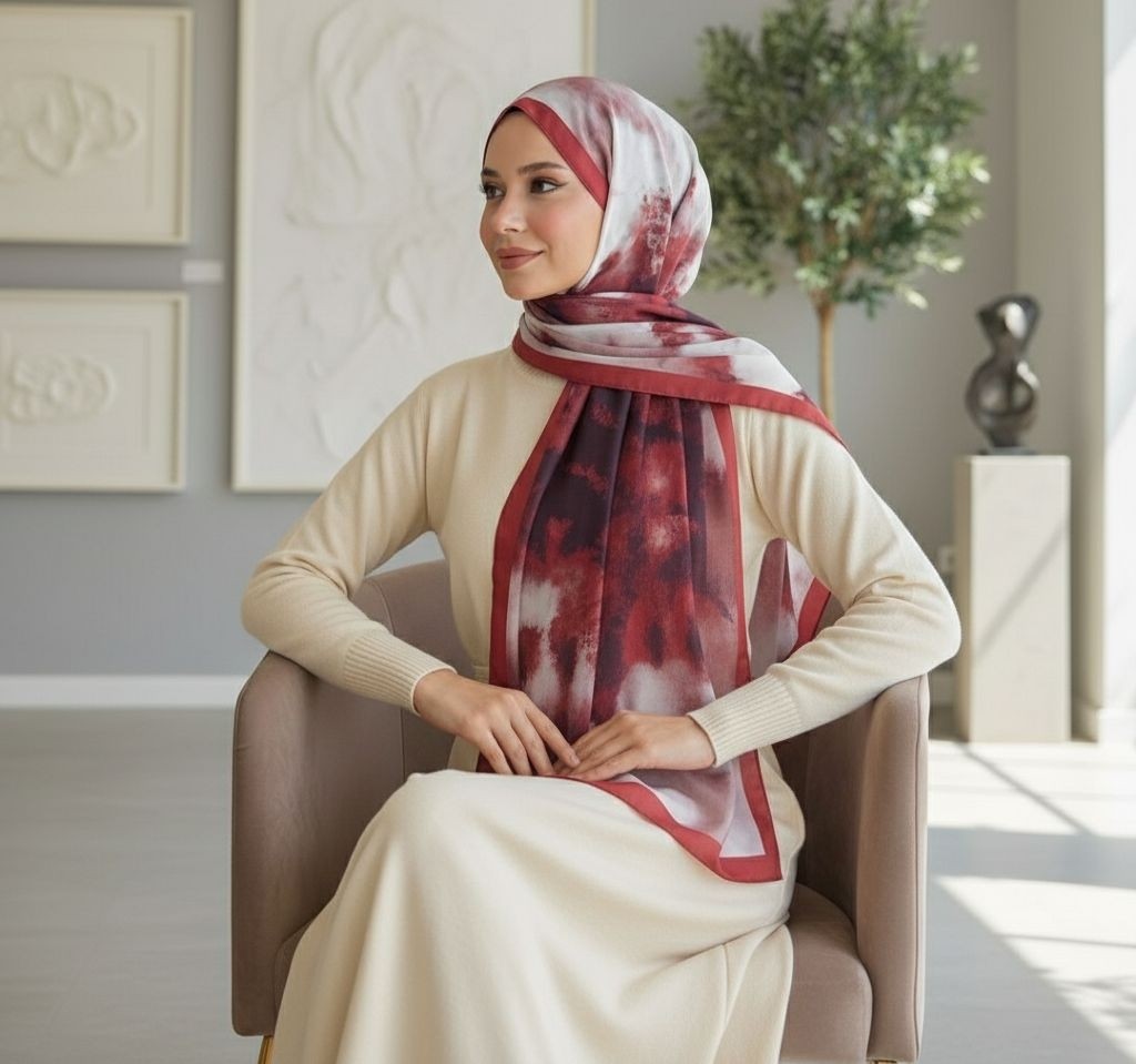 Revam Collection Desenli Pamuk Soft Şal Ilham Serisi Degrade Şal