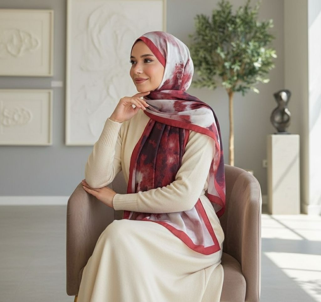 Revam Collection Desenli Pamuk Soft Şal Ilham Serisi Degrade Şal görsel 2