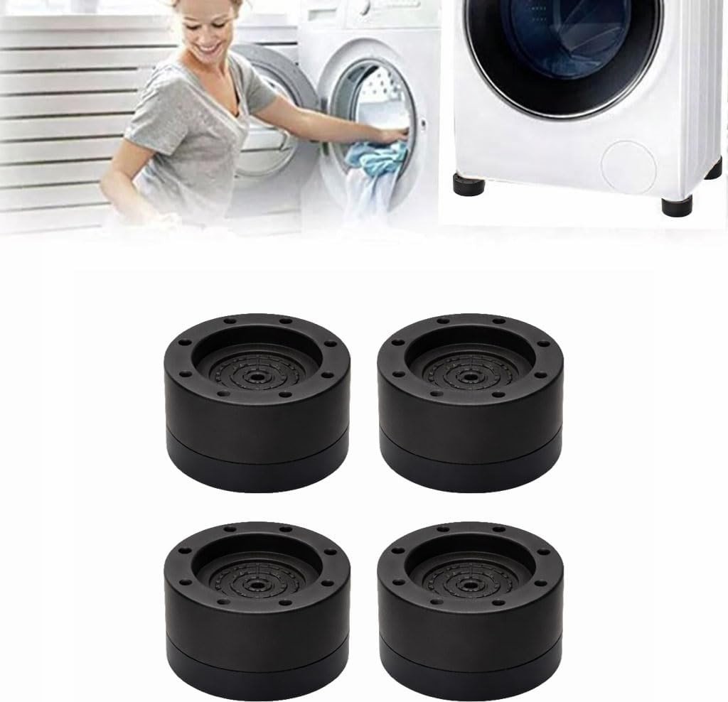 OEM Beyaz Eşya Ayağı Çamaşır Makinesi Mobilya Titreşim Önleyici Kaydırmaz Yükseltici 4 Lü Set Siyah (8.5 Cm) görsel 4