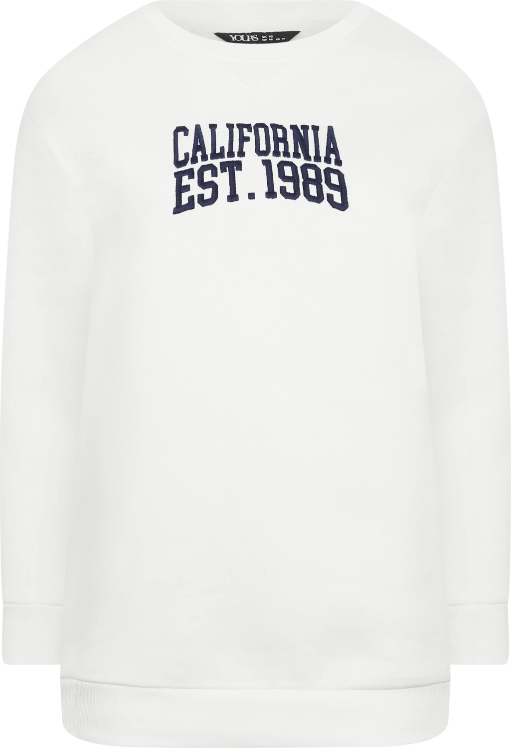 Stil Diva Büyük Beden Bisiklet Yaka Işleme Baskılı Uzun Kollu Sweatshirt 302918 görsel 7