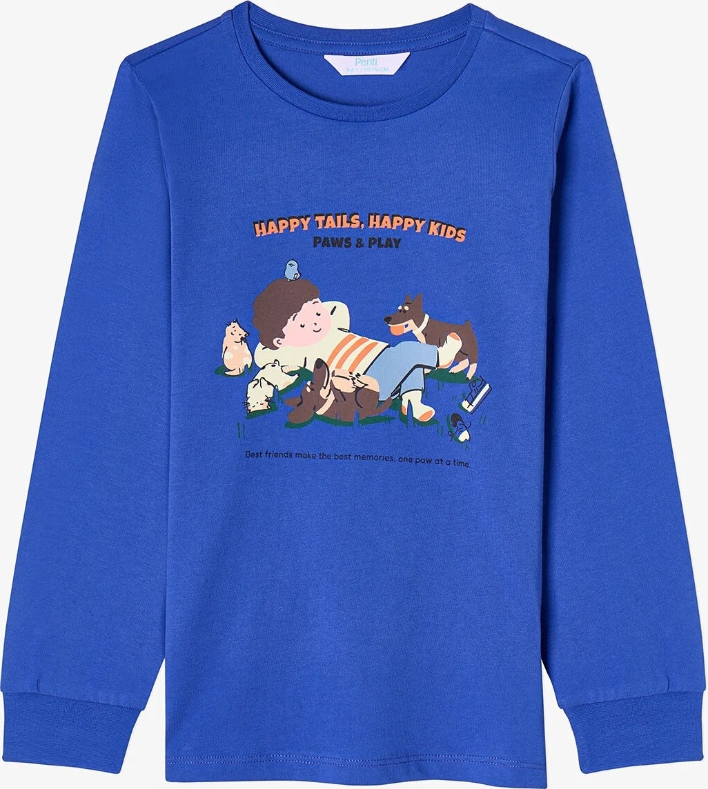 Penti Erkek Çocuk Saks Paws&play Pamuklu Uzun Kollu 2'li Pijama Takımı görsel 3
