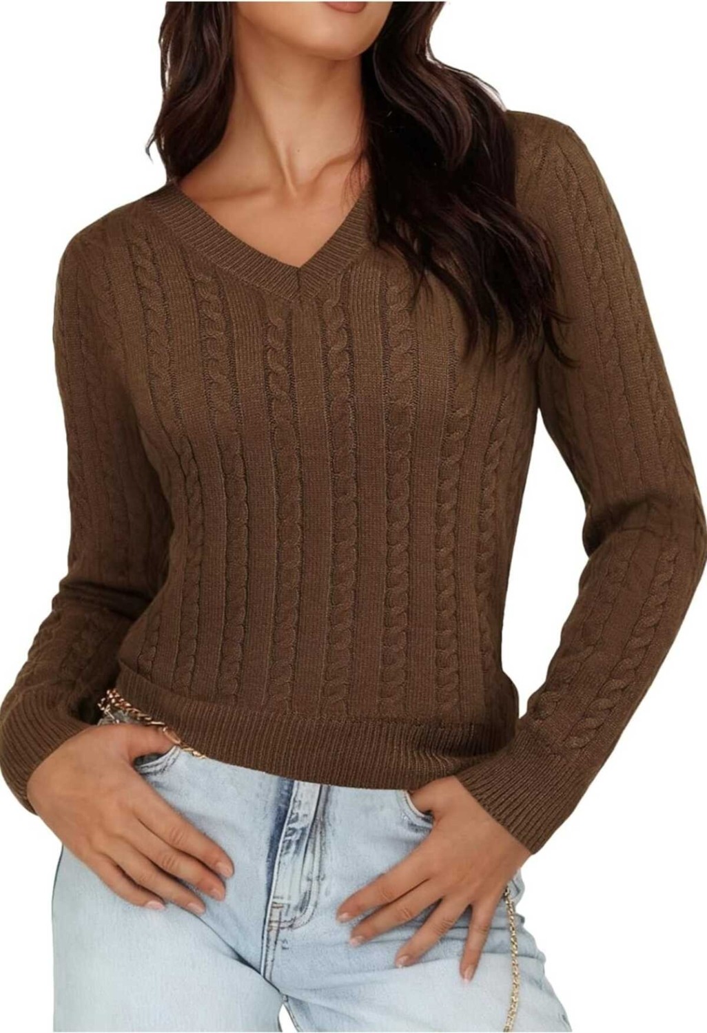 Youknitwear You Riviera V Yaka Kadın Kazak görsel 5