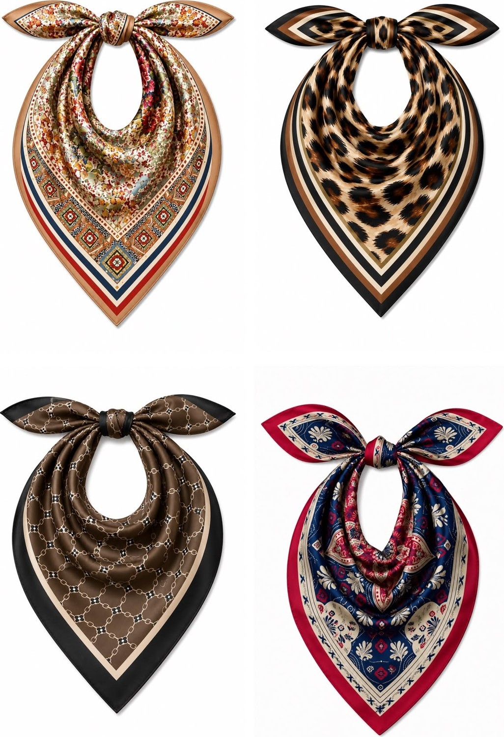 Mavi Masal Leopar Fular Kadın Ve Bandana görsel 2